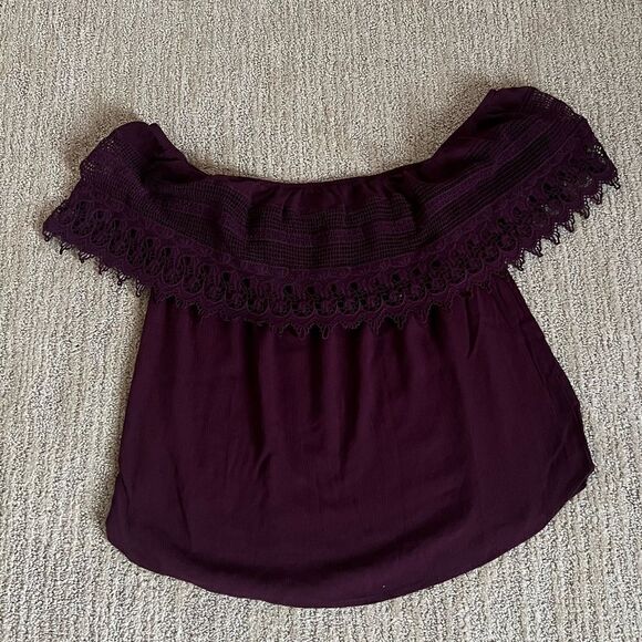 Socialite Plum Off the Shoulders Strapless Top - Picture 1 of 5